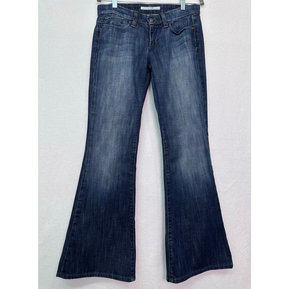 Joe’s Jeans The Stardust Low Rise Super Flare Jeans Dark Wash Denim Size 28 - Picture 2 of 13